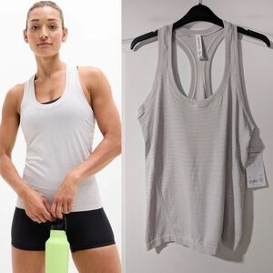 Athleta | Momentum Seamless Tank In White Mini Stripe